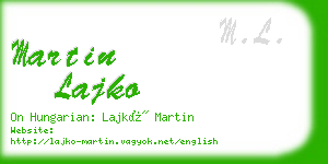 martin lajko business card